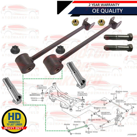FOR NISSAN X TRAIL T30 REAR SUSPENSION TRACK CONTROL ARMS RODS BARS BOLTS NUTS