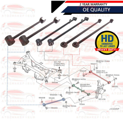 FOR NISSAN X TRAIL T30 REAR UPPER LOWER SUSPENSION ARMS LINKS RODS + NUTS BOLTS