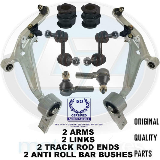 FOR NISSAN X-TRAIL FRONT SUSPENSION WISHBONES ARMS LINKS TRACK RODS LINKS BUSHES