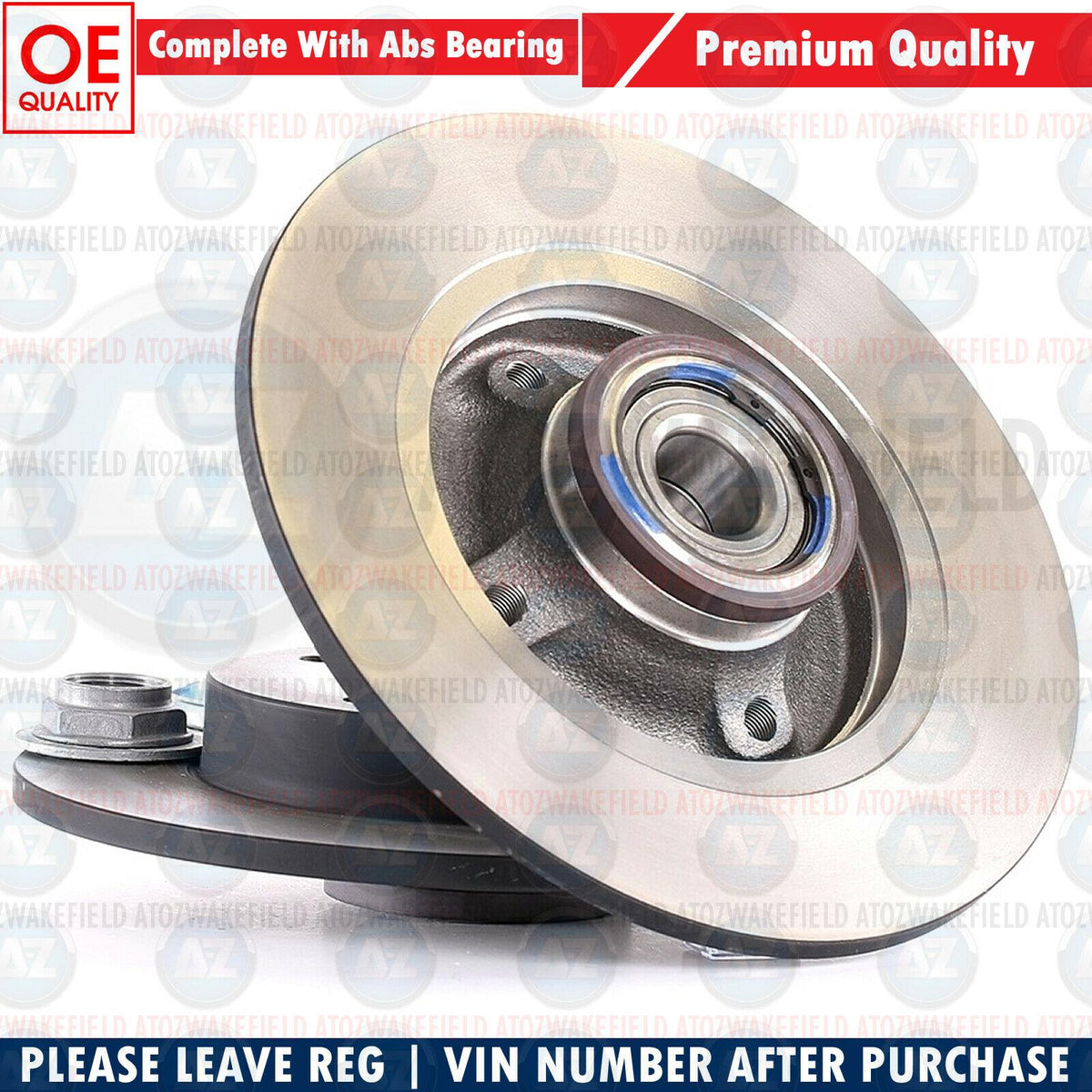 FOR PEUGEOT 2008 REAR OE QUALITY BRAKE DISCS ABS BEARING RING 250mm PAIR