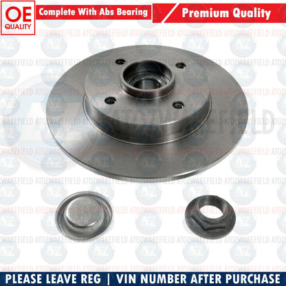 FOR PEUGEOT 2008 REAR OE QUALITY BRAKE DISCS ABS BEARING RING 250mm PAIR