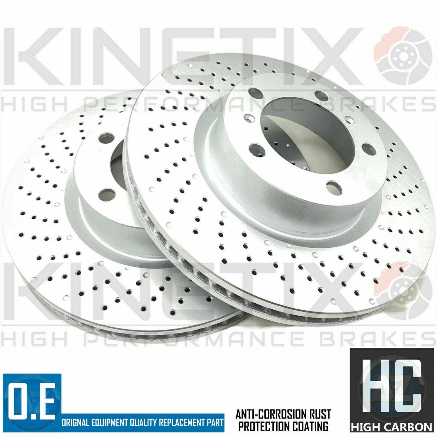 FOR PORSCHE 911 3.4 CARRERA 991 FRONT CROSS DRILLED BRAKE DISCS PAIR 330mm