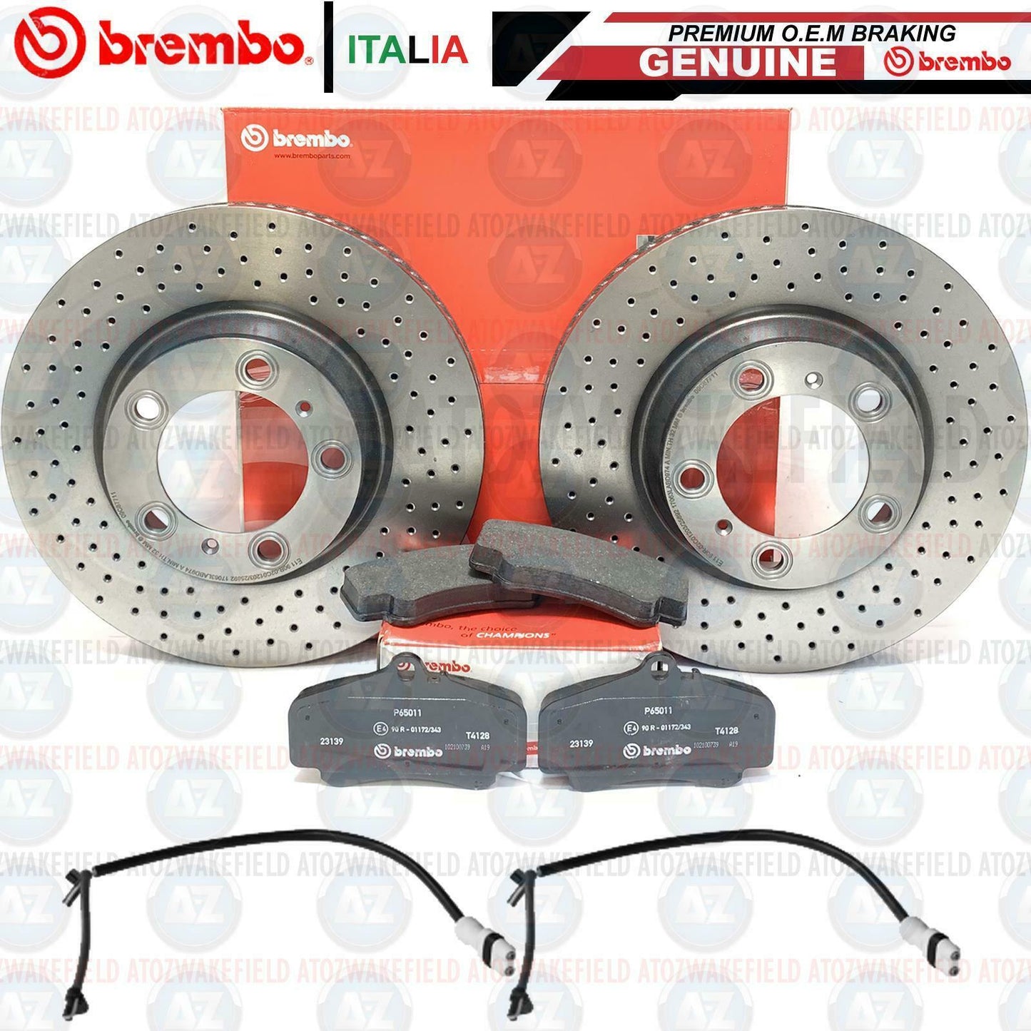 FOR PORSCHE 911 CARRERA 996 997 GTS FRONT GENUINE BREMBO BRAKE DISCS PAIR 330mm