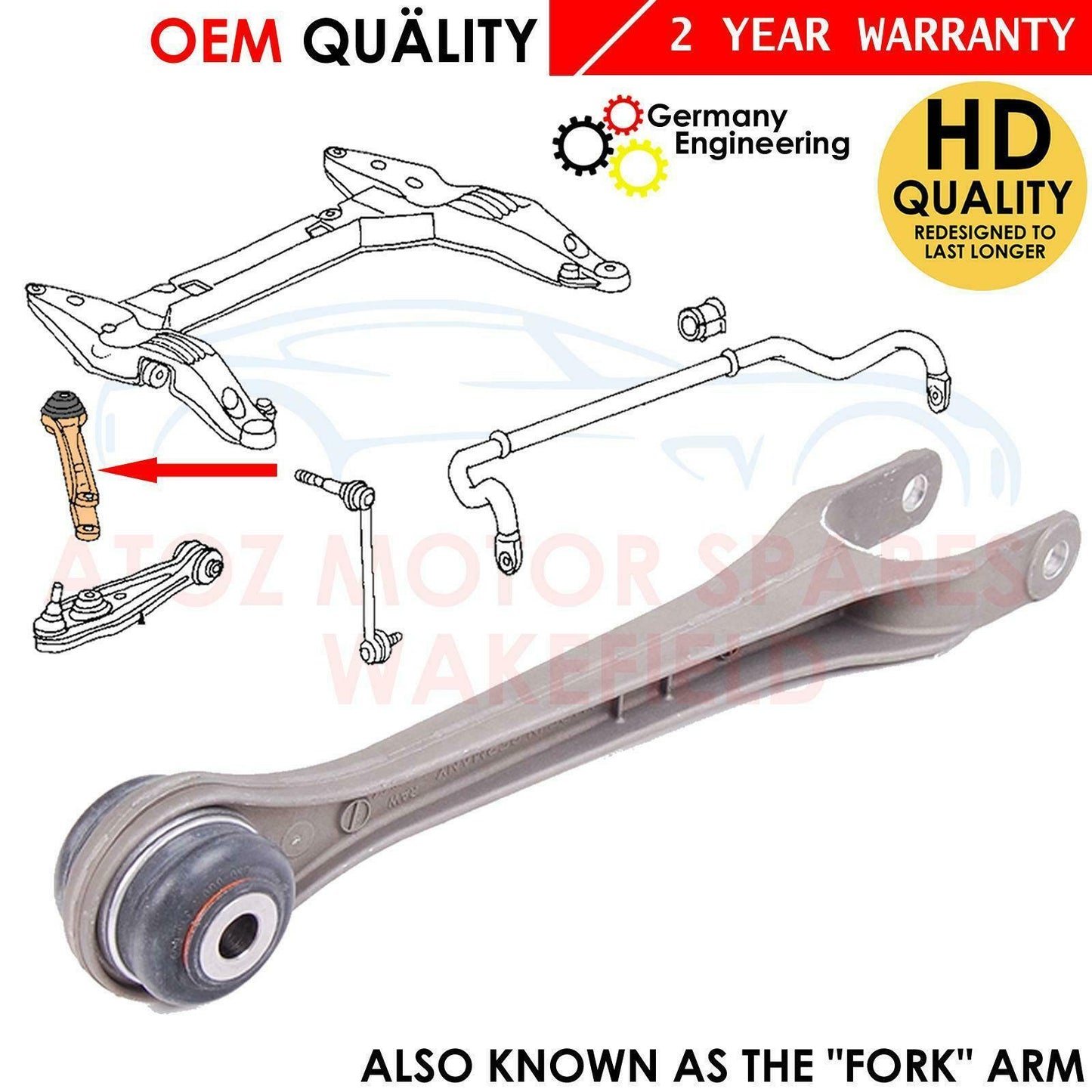 FOR PORSCHE 911 CARRERA 4S FRONT LOWER WISHBONE TRACK CONTROL TUNING FORK ARM