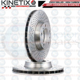 FOR PORSCHE 911 CARRERA C2S FONT 330mm VENTED KINETIX BRAKE DISCS AND PADS WIRE