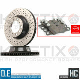 FOR PORSCHE 911 CARRERA REAR DRILLED HIGH CARBON BRAKE DISCS APEC PADS 330mm