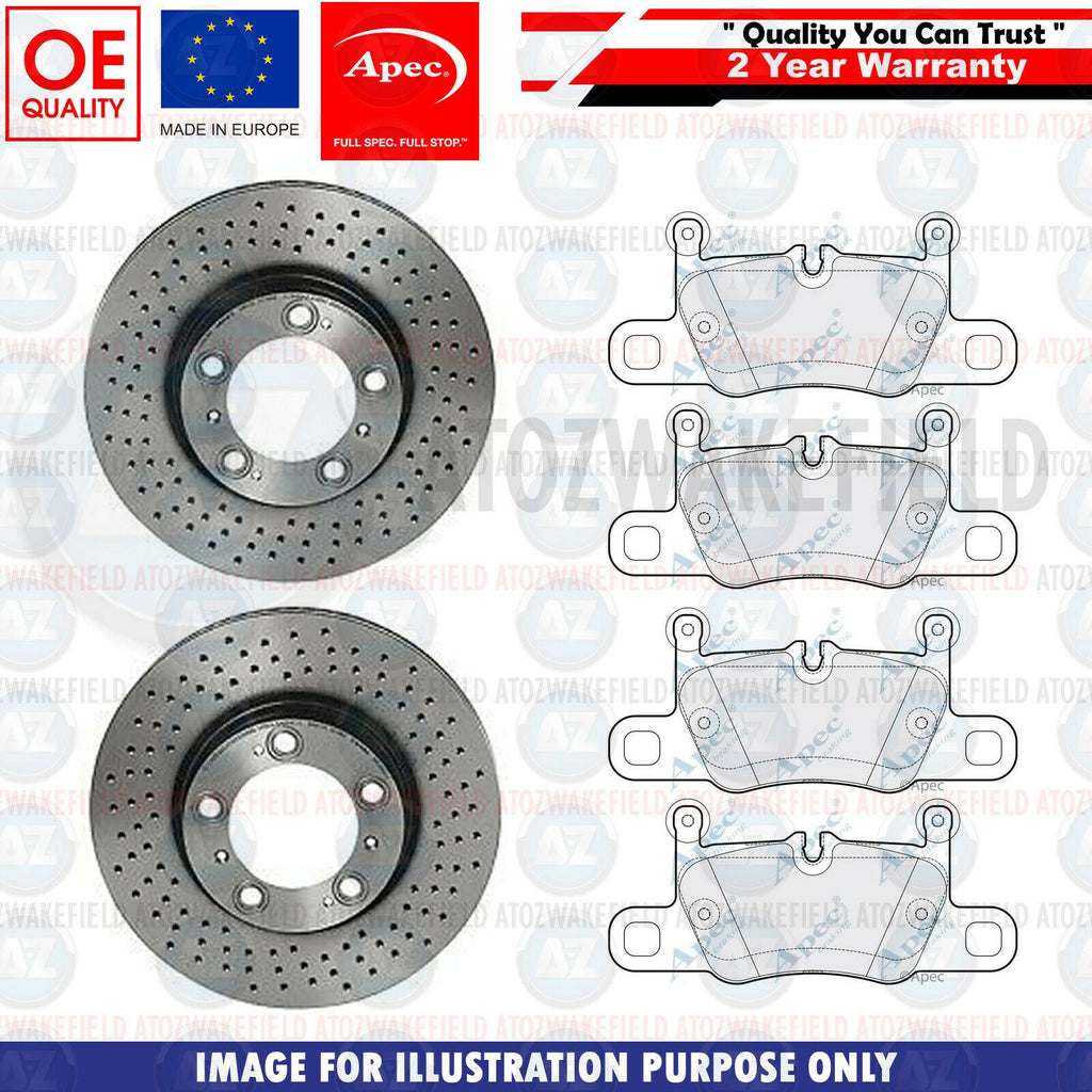 FOR PORSCHE 911 CARRERA S 4S (991) 3.8 REAR DRILLED APEC BRAKE DISCS PADS 330mm