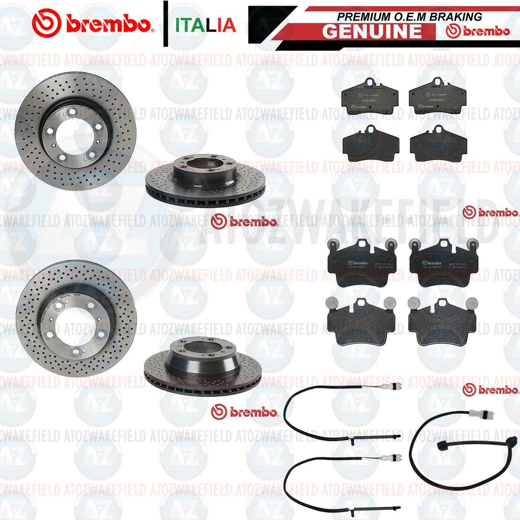 FOR PORSCHE 996 997 CARRERA 911 FRONT REAR BREMBO BRAKE DISCS PADS WIRE SENSORS