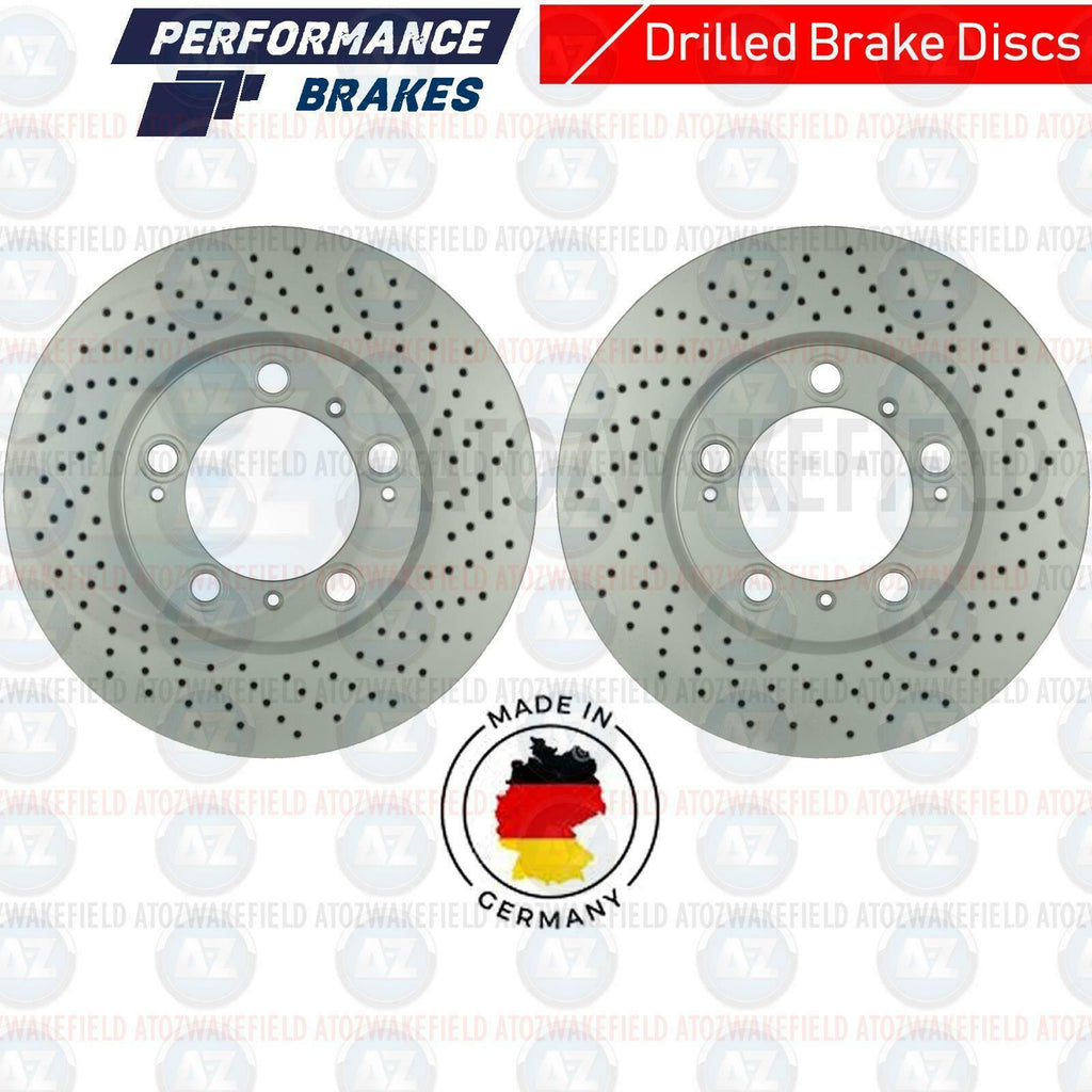 FOR PORSCHE CAYMAN R 3.4 REAR CROSS DRILLED GERMAN BRAKE DISCS 299mm PAIR