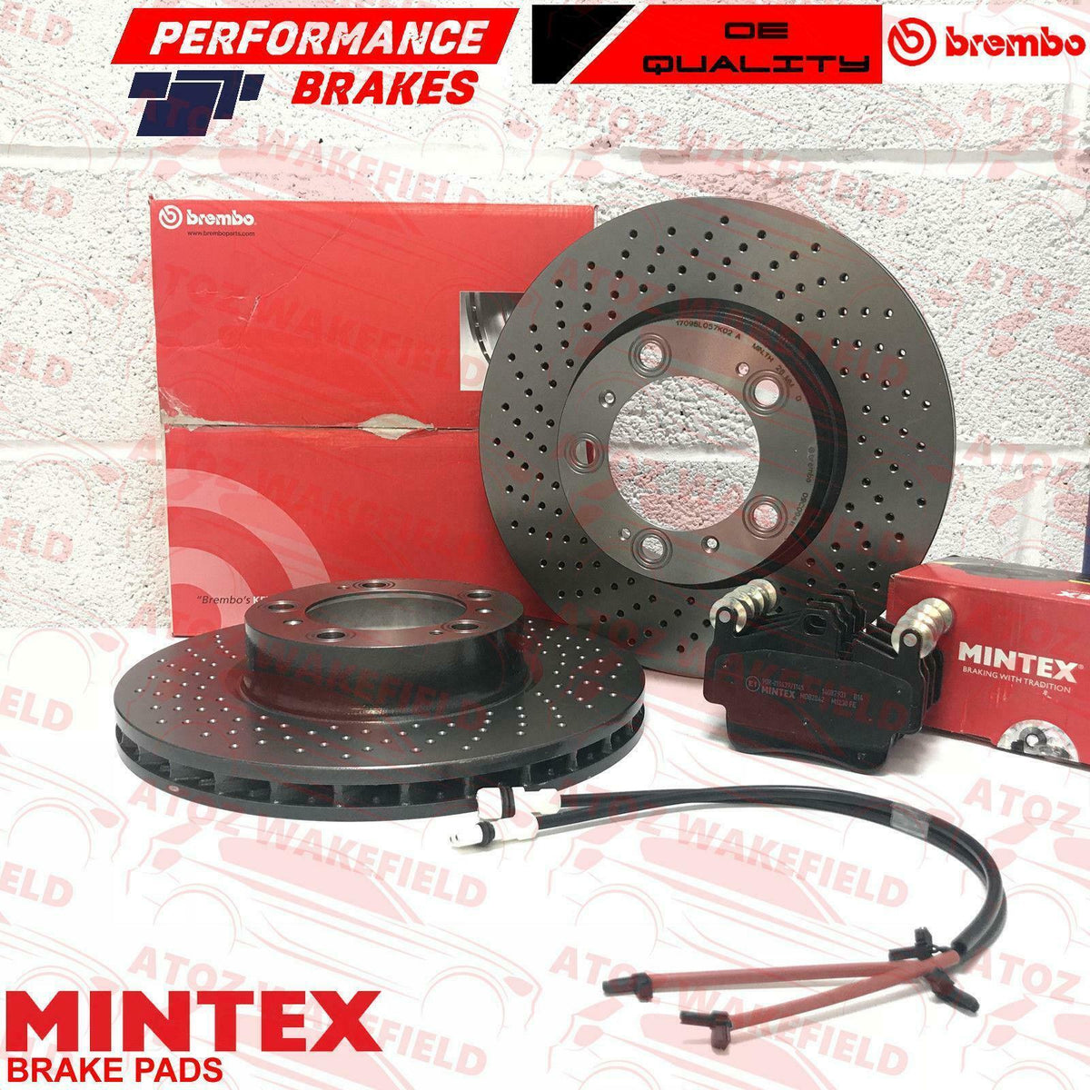 FOR PORSCHE BOXSTER S CAYMAN 2.9 3.2 3.4 R FRONT DRILLED BRAKE DISCS MINTEX PADS