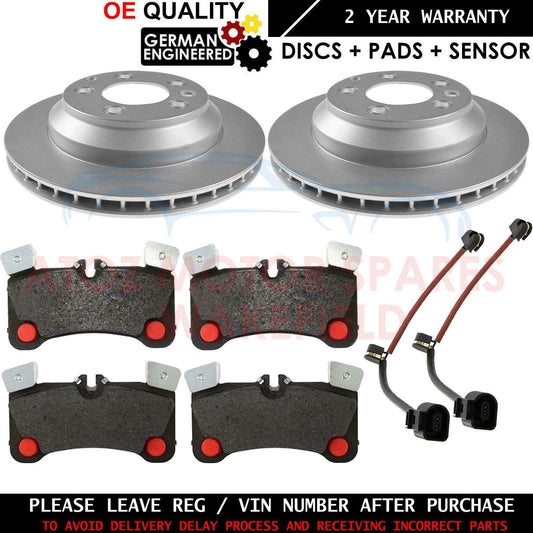 FOR VW TOUAREG 5.0 V10 REAR BRAKE DISCS MINTEX BRAKE PADS SENSORS 330mm