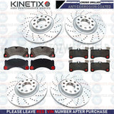 FOR PORSCHE CAYENNE 4.8 GTS TURBO S FRONT REAR DRILLED BRAKE DISCS PADS FR RR