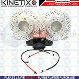 FOR PORSCHE BOXSTER S 3.4 06-11 REAR DRILLED BRAKE DISCS BREMBO PADS WIRES 299mm