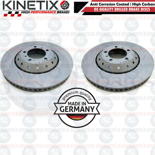 FOR PORSCHE MACAN 3.0 GTS 3.6 TURBO 95B FRONT DRILLED BRAKE DISCS PAIR 390mm
