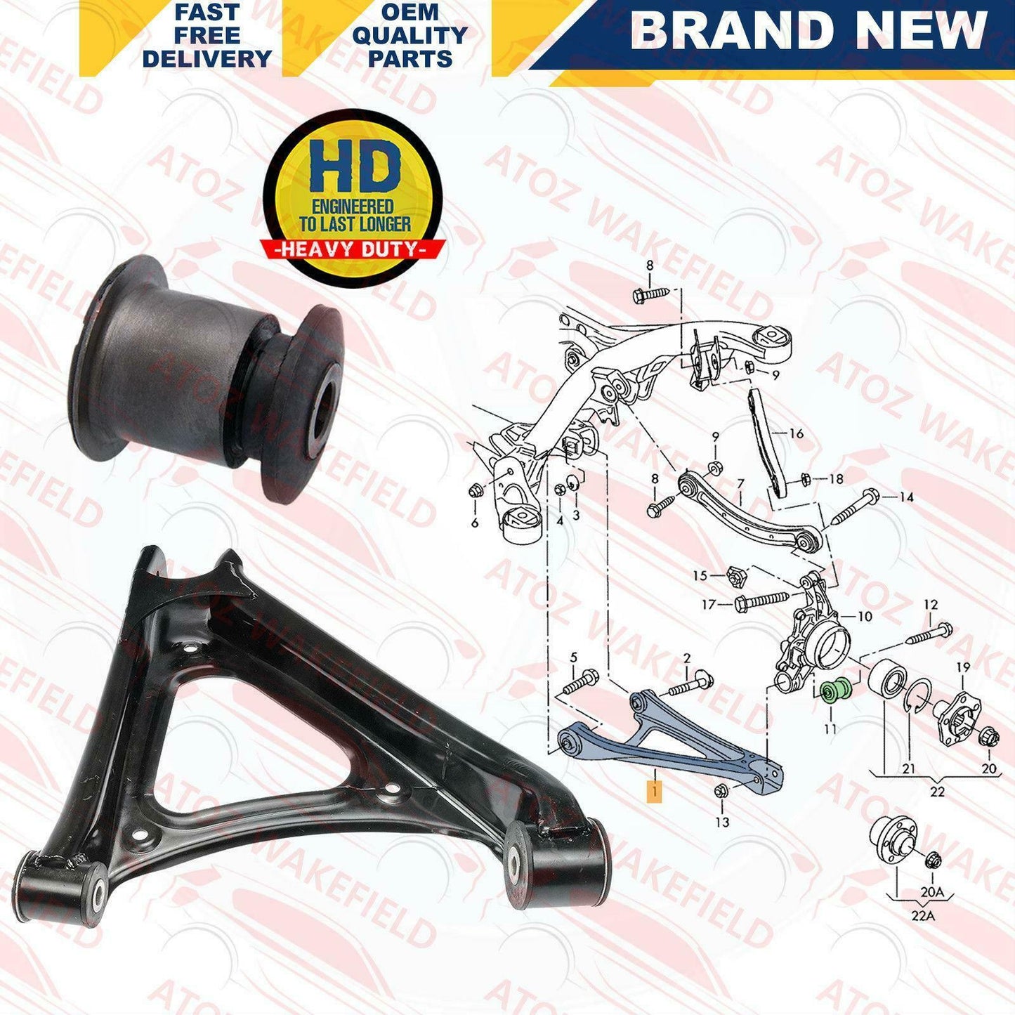 FOR Q7 CAYENNE TOUAREG REAR LOWER SUSPENSION WISHBONES TRACK CONTROL ARMS BUSHES