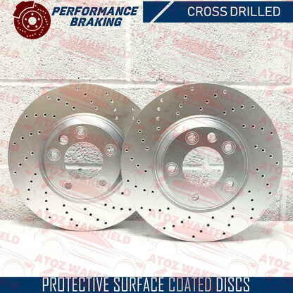 FOR AUDI Q7 DRILLED FRONT REAR BRAKE DISCS PADS WEAR SENSORS HANDBRAKE SHOES