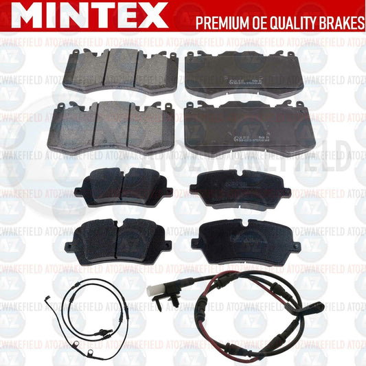 FOR RANGE ROVER 2013- FRONT REAR MINTEX BRAKE PADS SET WEAR WIRE SENSORS