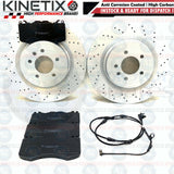 FOR RANGE ROVER SPORT 5.0 SVR FRONT DRILLED BRAKE DISCS PADS WIRE SENSOR 380mm