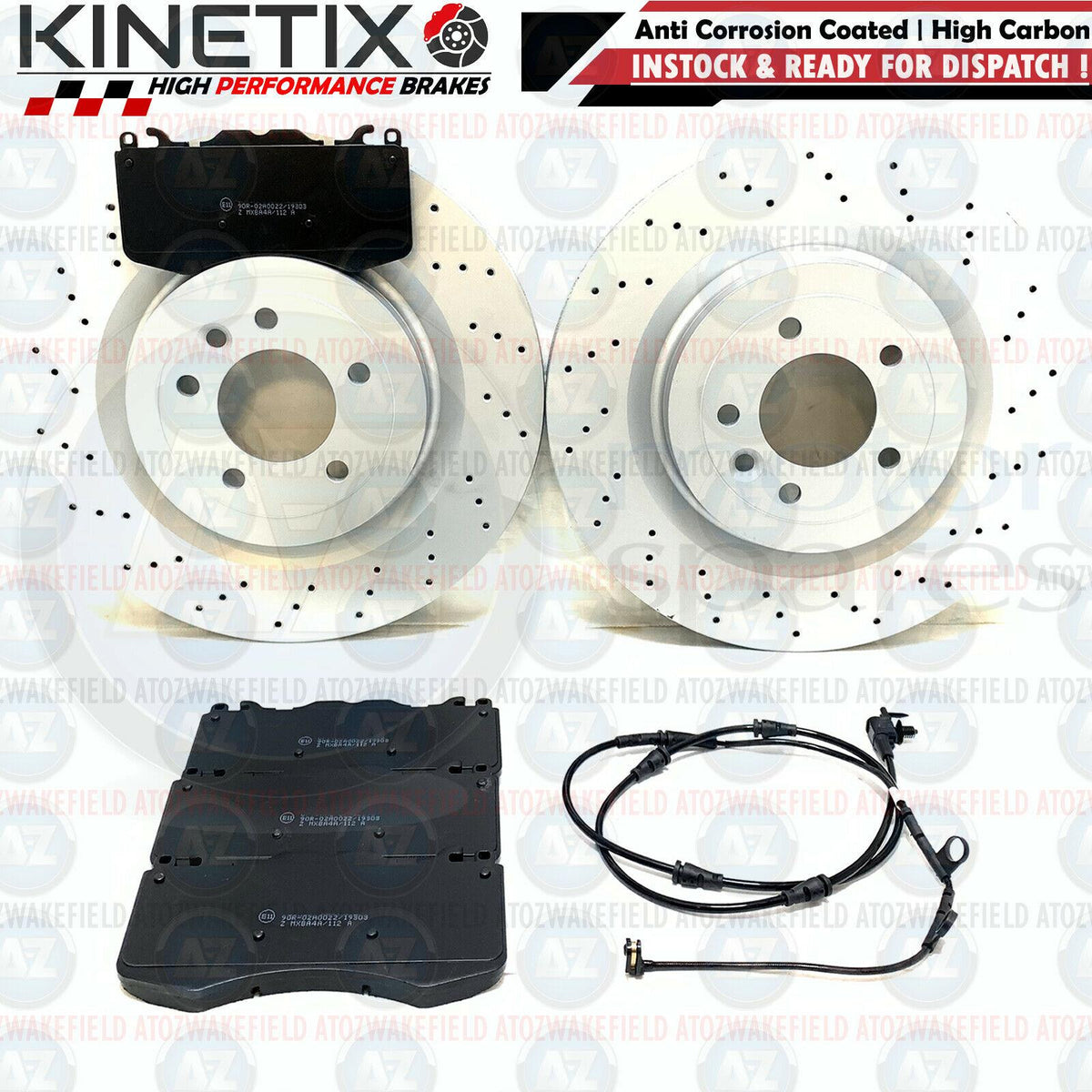 FOR RANGE ROVER SPORT SVR FRONT DRILLED BRAKE DISCS PADS WEAR SENSOR 380mm