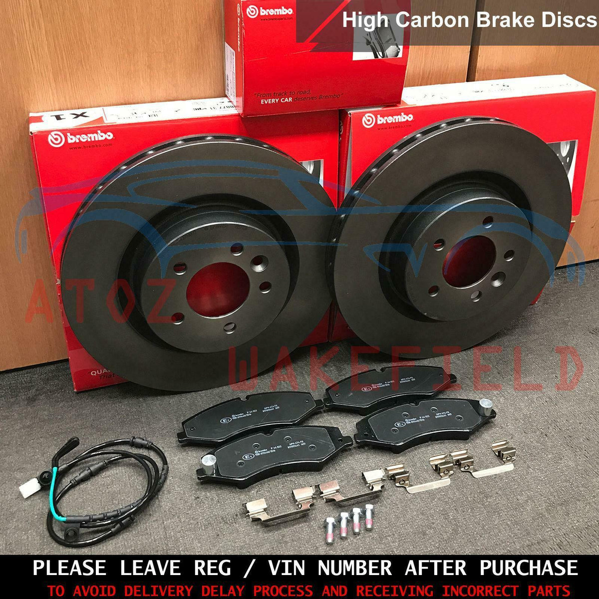 FOR RANGE ROVER 3.0 TDV6 FRONT BREMBO BRAKE DISCS PADS WEAR SENSOR 360mm