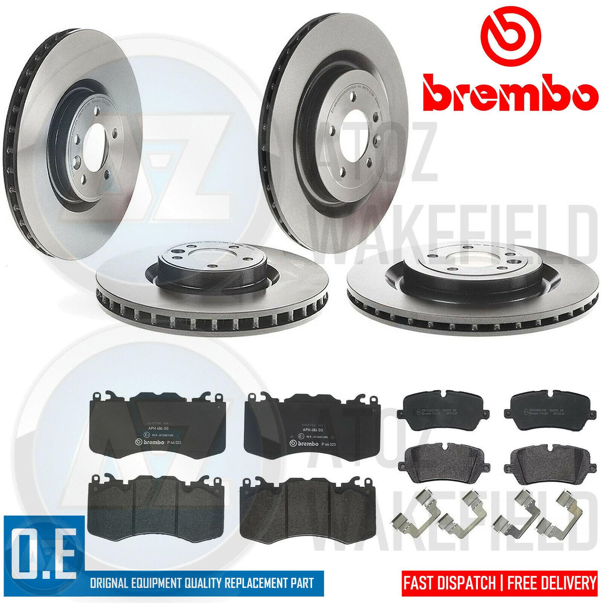 FOR RANGE ROVER 2012-2019 BREMBO FRONT REAR BRAKE DISCS & PADS 380mm 365mm