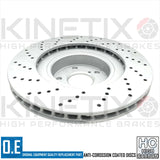 FOR RANGE ROVER SPORT 2018- FRONT CROSS DRILLED HIGH CARBON BRAKE DISCS 349mm