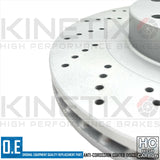 FOR RANGE ROVER SPORT 2018- FRONT CROSS DRILLED HIGH CARBON BRAKE DISCS 349mm