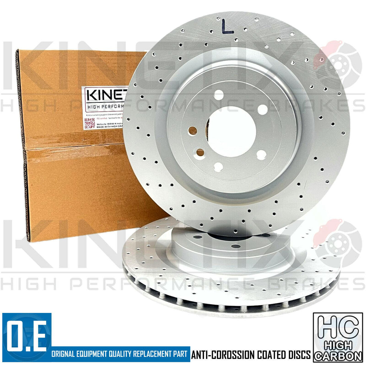 FOR RANGE ROVER 12-19 REAR CROSS DRILLED BRAKE DISCS PADS & SENSOR 365mm