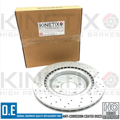 FOR RANGE ROVER 12-19 REAR CROSS DRILLED BRAKE DISCS PADS & SENSOR 365mm