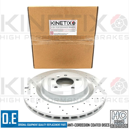 FOR RANGE ROVER 5.0 V8 REAR CROSS DRILLED BRAKE DISCS PADS SENSOR 365mm