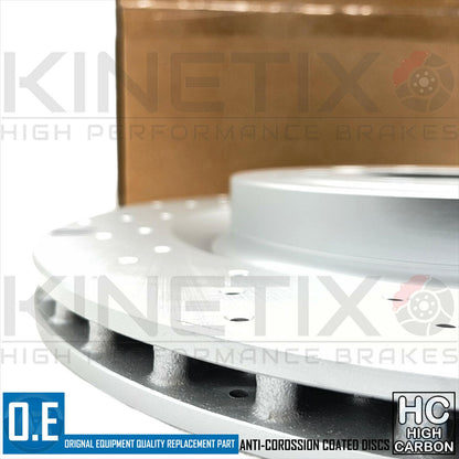FOR RANGE ROVER 12-19 REAR CROSS DRILLED BRAKE DISCS PADS & SENSOR 365mm