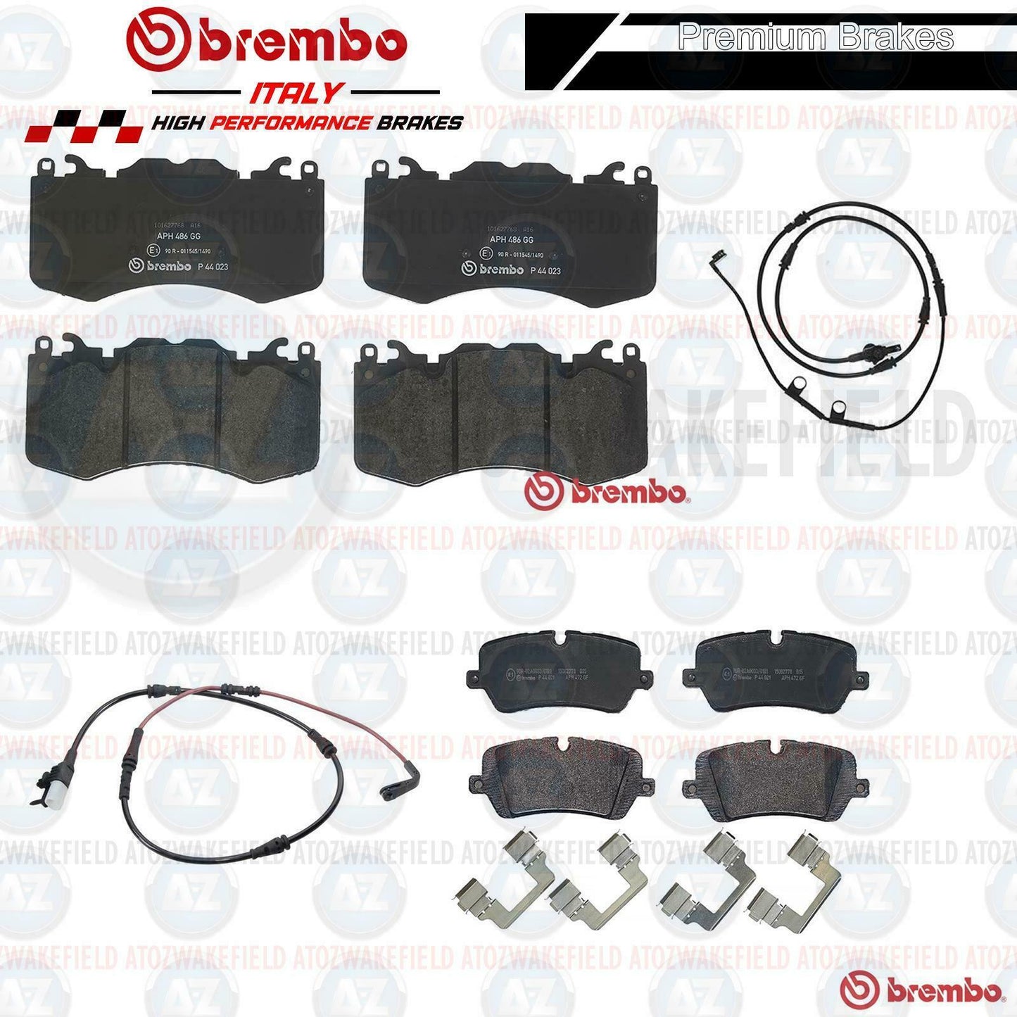 FOR RANGE ROVER SPORT FRONT REAR GENUINE BREMBO BRAKE PADS WIRE SENSORS FR RR
