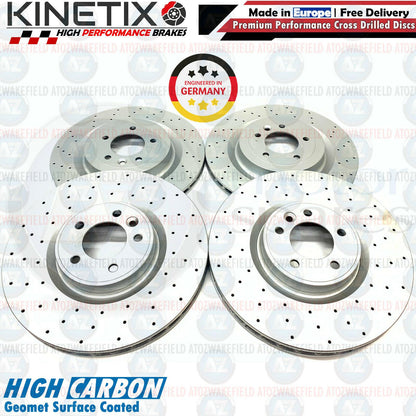 FIT RANGE ROVER SPORT AUTOBIOGRAPHY FRONT & REAR DRILLED BRAKE DISCS BREMBO PADS