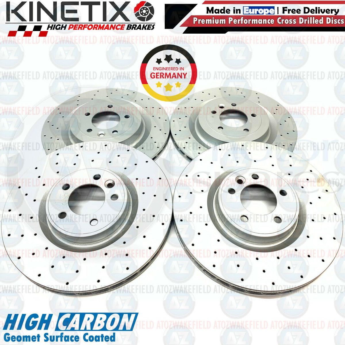 FOR RANGE ROVER 5.0 FRONT REAR DRILLED BRAKE DISCS BREMBO PADS SENSORS 380m 365m