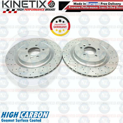 FOR RANGE ROVER 5.0 FRONT REAR DRILLED BRAKE DISCS BREMBO PADS SENSORS 380m 365m