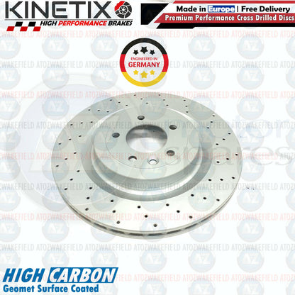 FOR RANGE ROVER 5.0 FRONT REAR DRILLED BRAKE DISCS BREMBO PADS SENSORS 380m 365m