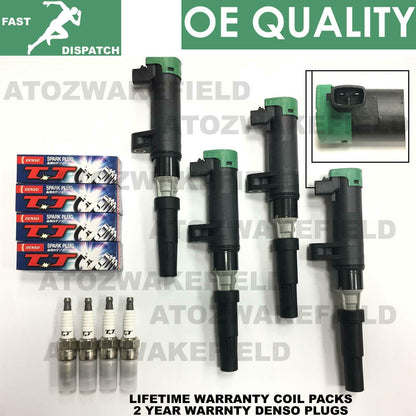 FOR RENAULT 1.4 1.6 1.8 2.0 IGNITION PENCIL COILS DELPHI DENSO SPARK PLUGS X4+X4