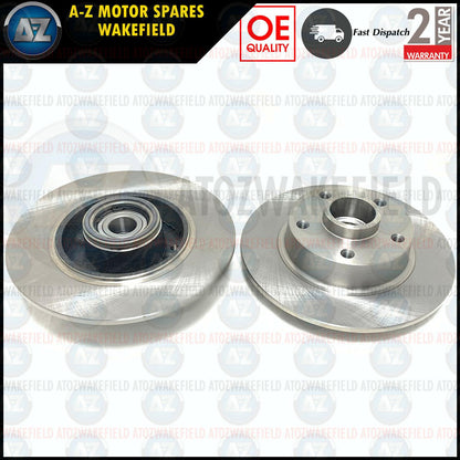FOR RENAULT CLIO MEGANE SCENIC REAR PLATINUM BRAKE DISCS ABS BEARING 260mm