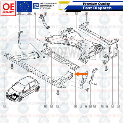 FOR RENAULT CLIO MK3 MODUS AND GRAND FRONT SUBFRAME CROSSMEMBER RADIATOR SUPPORT