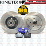 FOR RENAULT CLIO SPORT 197 200 REAR BRAKE DISCS PADS ABS BEARING FITTED 300mm