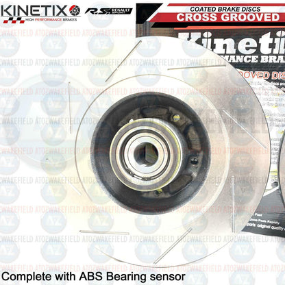 FOR RENAULT MEGANE SPORT RS 250 265 275 REAR GROOVED BRAKE DISCS MINTEX PADS