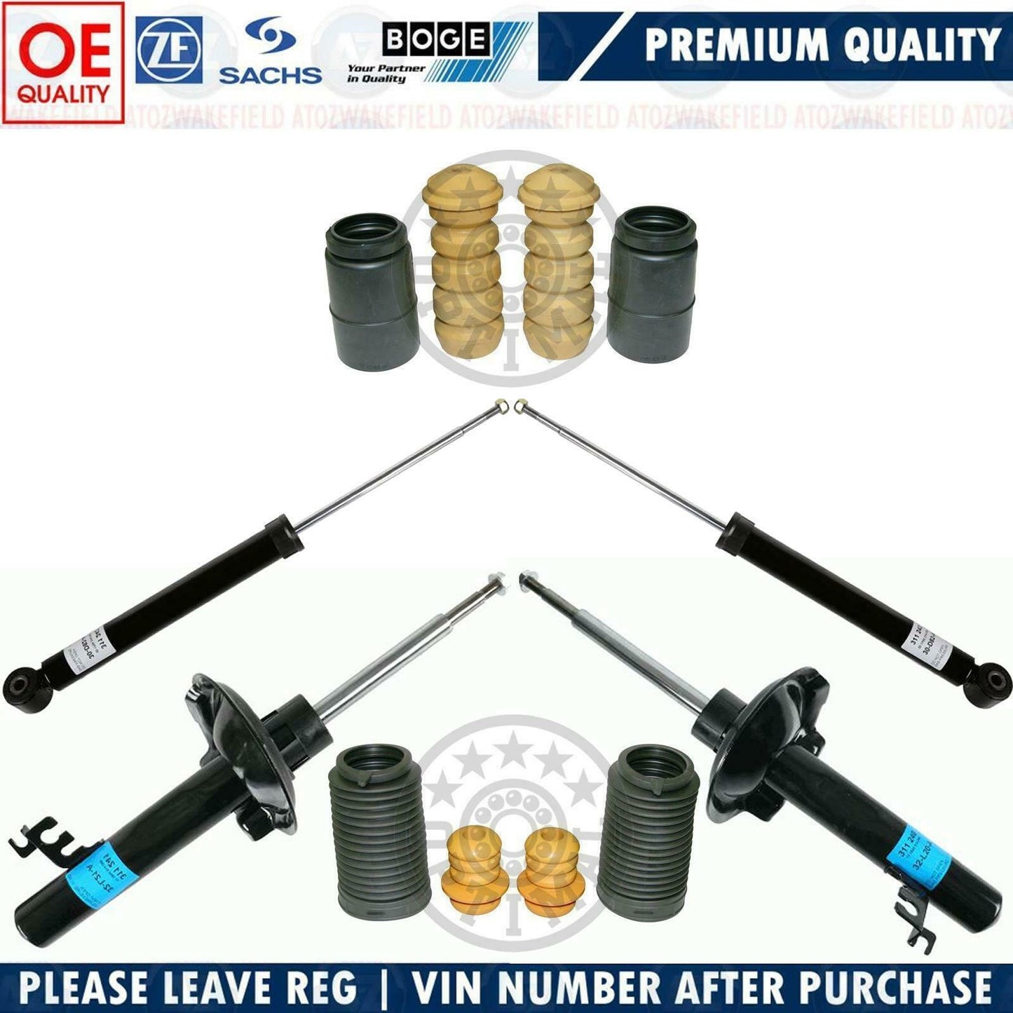 FOR ROVER 75 1.8 2.0 2.5 V6 CDT CDTi FRONT REAR SHOCKERS SHOCK ABSORBERS X4 NEW