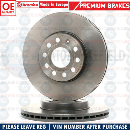 FOR SEAT ALTEA LEON TOLEDO GENUINE BREMBO FRONT BRAKE DISCS PAIR 288mm