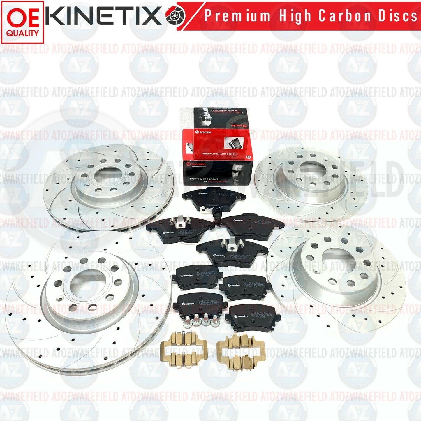 FOR AUDI FRONT REAR CROSS DRILLED GROOVED BRAKE DISCS BREMBO PADS 312mm 282mm
