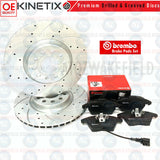 FOR SKODA FRONT REAR CROSS DRILLED GROOVED BRAKE DISCS BREMBO PADS 312mm 282mm