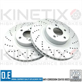 FOR SUBARU IMPREZA 2.5 WRX S CROSS DRILLED FRONT BRAKE DISCS PAIR 295mm