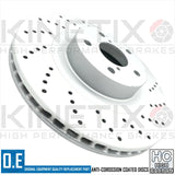 FOR SUBARU IMPREZA 2.5 WRX S CROSS DRILLED FRONT BRAKE DISCS PAIR 295mm
