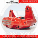 FOR SUBARU WRX STi GENUINE 4 POT FRONT BRAKE CALIPERS PAIR LEFT & RIGHT RED OEM
