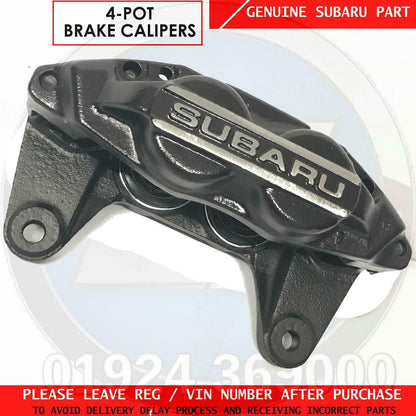 FOR SUBARU WRX STi GENUINE 4 POT FRONT BRAKE CALIPERS PAIR LEFT RIGHT BLACK OEM