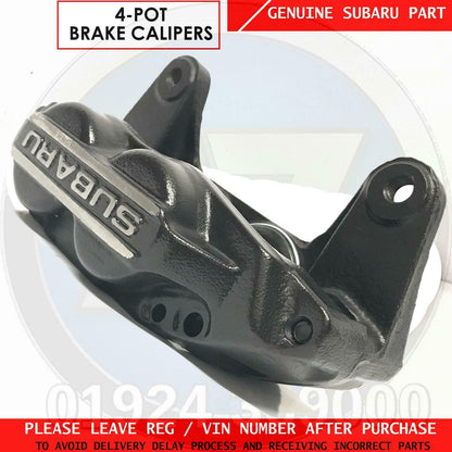 FOR SUBARU WRX STi GENUINE 4 POT FRONT BRAKE CALIPERS PAIR LEFT RIGHT BLACK OEM